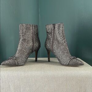 NEW I.N.C Ignacia Rhinestone Booties, dark pewter